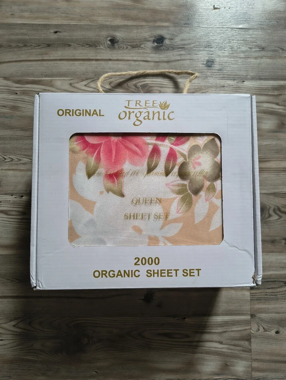 Tree Organic 2000 Queen Organic Sheet Set - Pink & Peach Floral